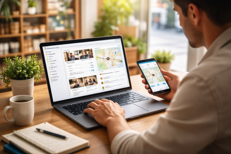 Managing a business profile online